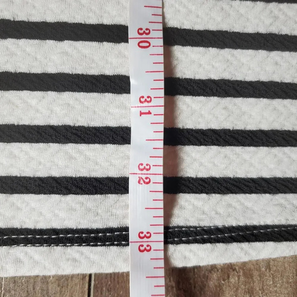 Soprano Stretchy Striped Fit & Flare Short Sleeve Dress Size XS White Black NWOT - Picture 7 of 16